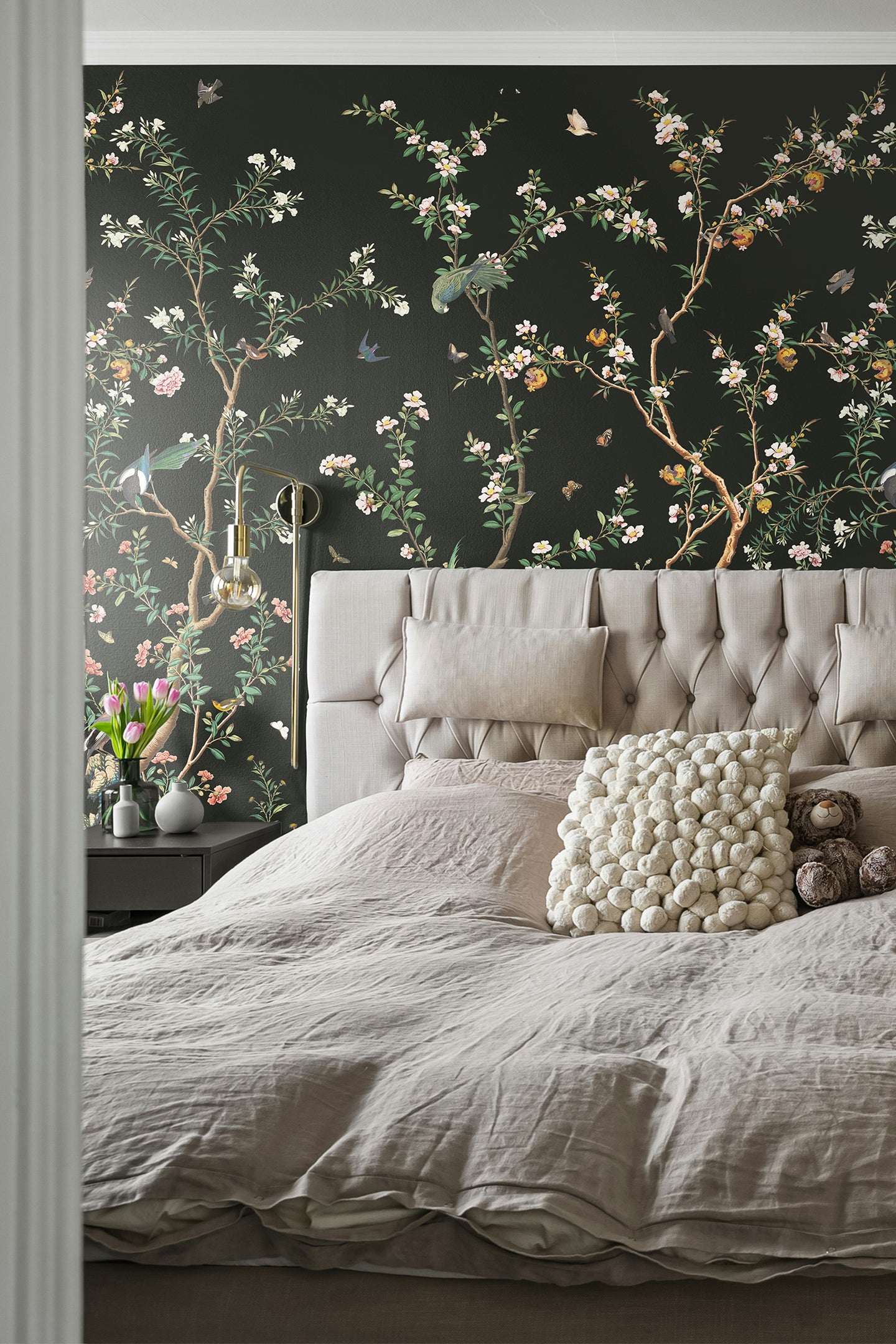Chinoiserie Vintage Garden Mural – Black Forest | Birds & Floral ...