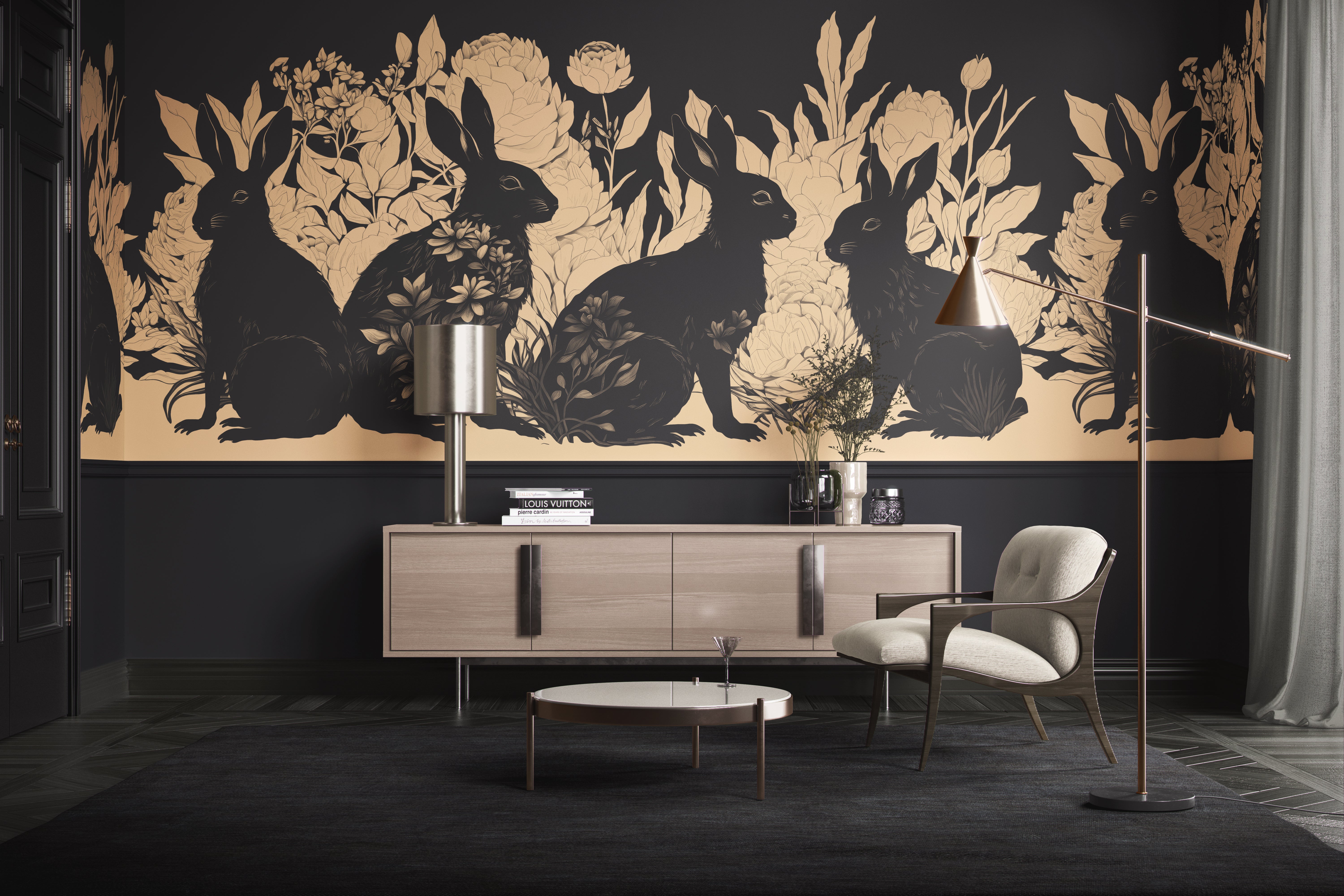 Holloween Rabbit Gothic Bunnies Wallpaper | Rabbits Custom Mural Wallpaper ...