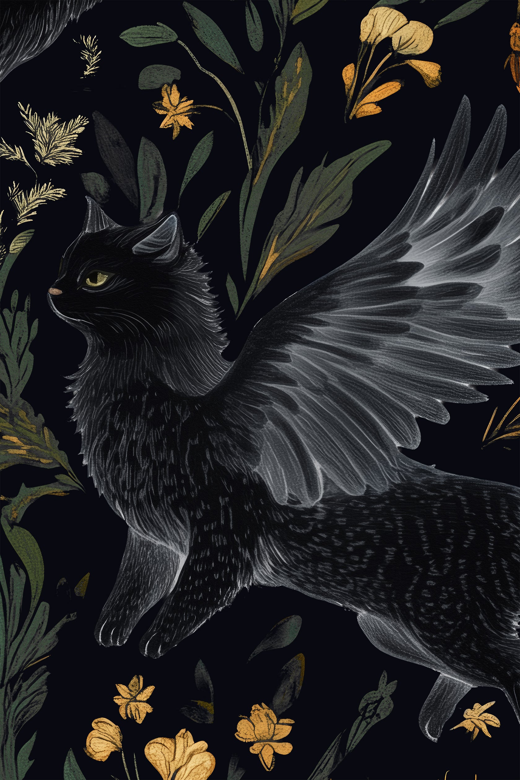 Mythical Cats Botanicals | Mystic Black – INKTOPIA STUDIO INC.