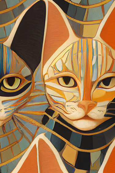 Egyptian Cats Wallpaper | Elegance Cats Custom Wallpaper | InktopiaDesigns